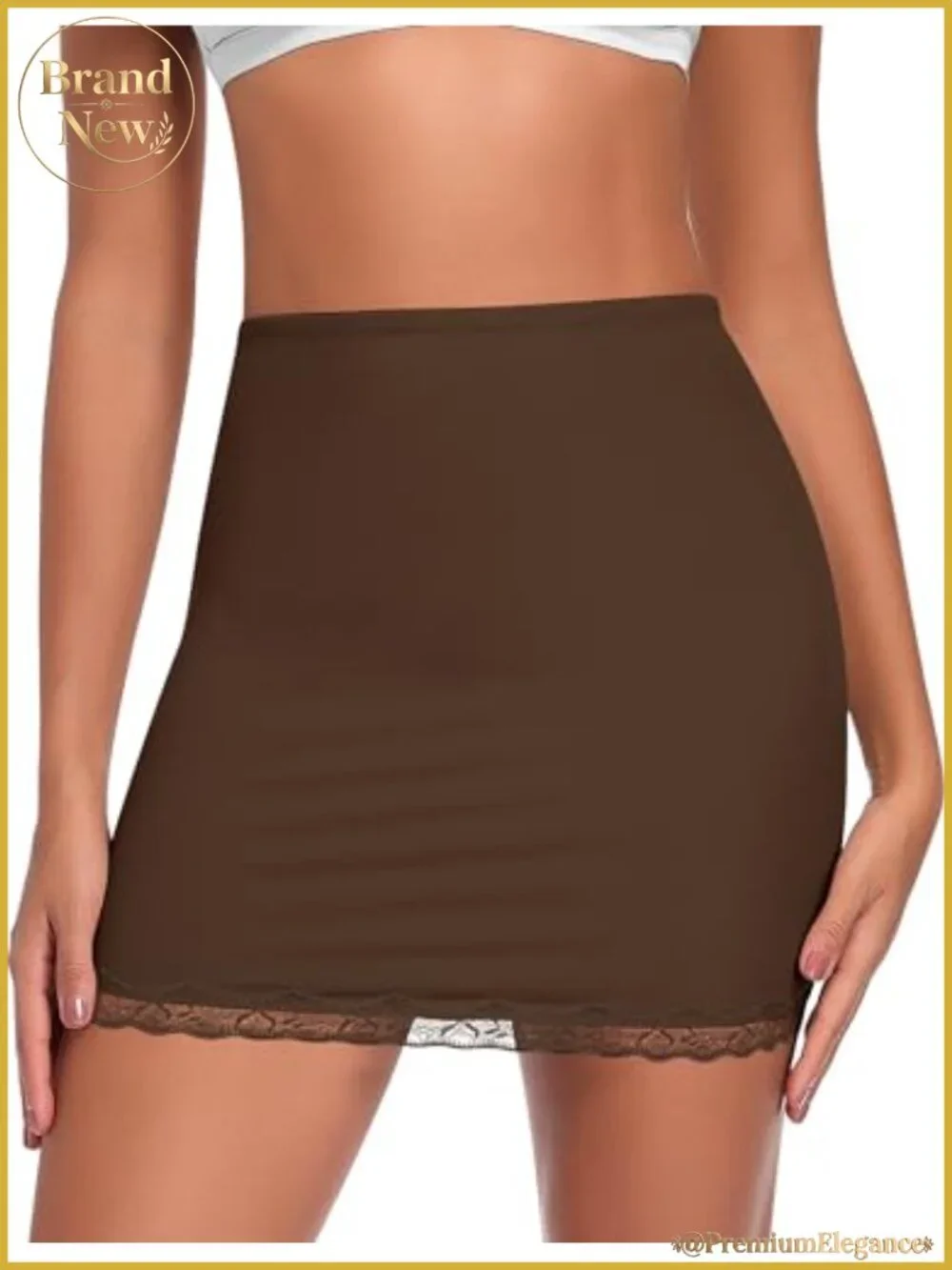 Lace Hem Half Slip Skirt Smooth Control Slip for Dresses Nylon Spandex
